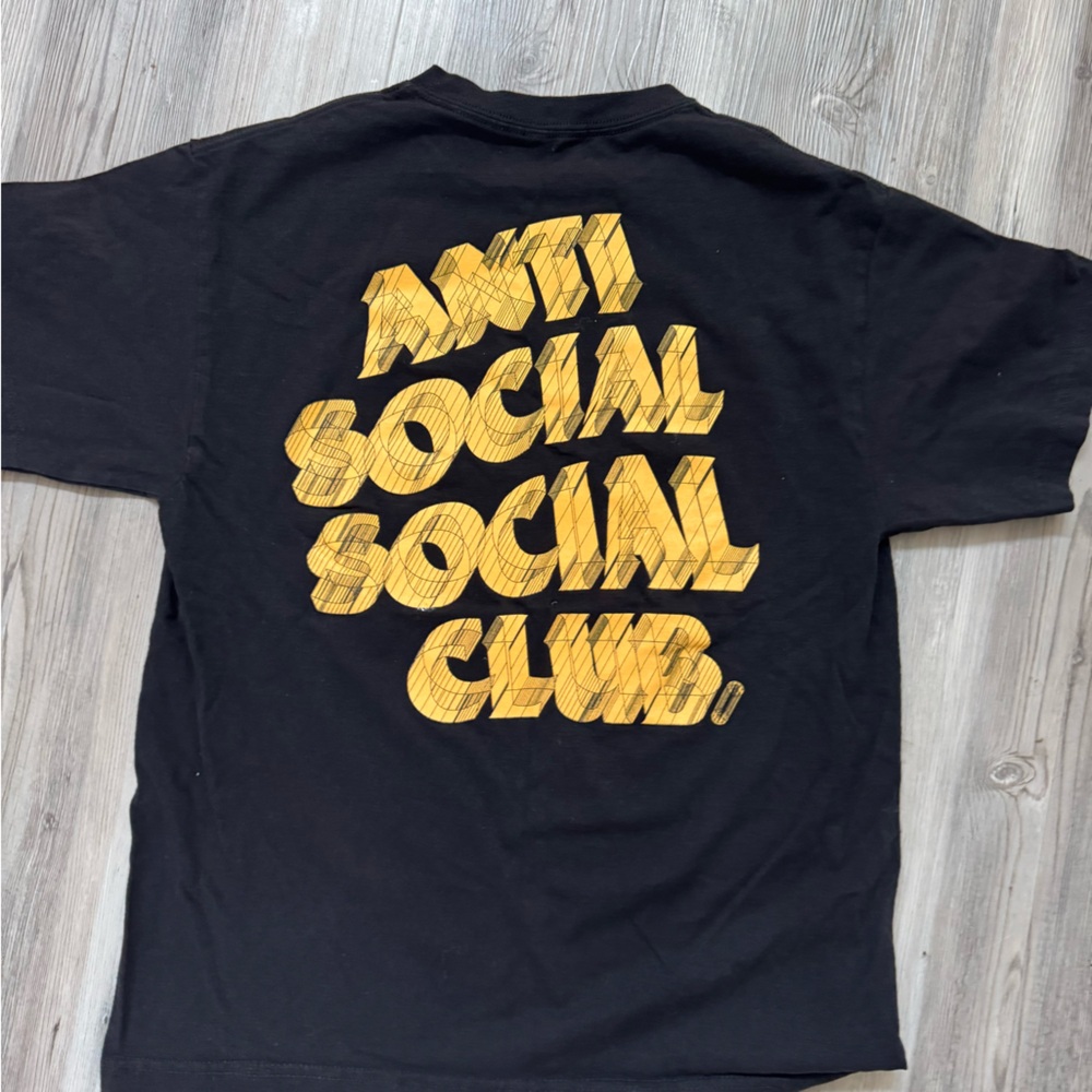 Anti Social Social Club Black Tee with Yellow Graphic
